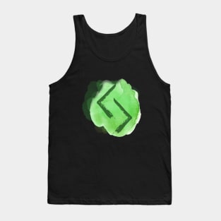 Rune Jera On Emerald Green Watercolor (Runes & Watercolors) Tank Top